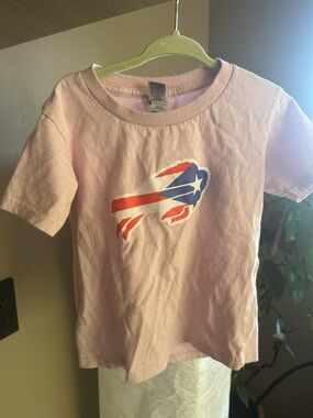 Gildan Light Pink Short Sleeve Tee with Red, White & Blue Buffalo Graphic
